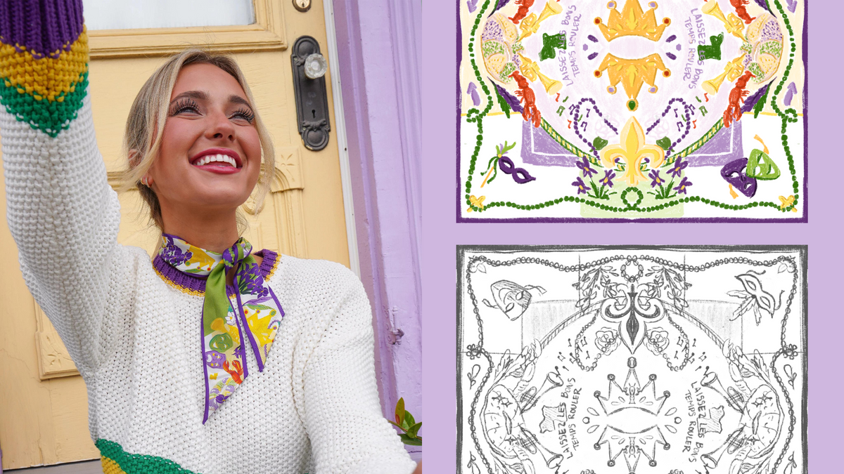 Hemline Exclusive Mardi Gras Scarf main image 0