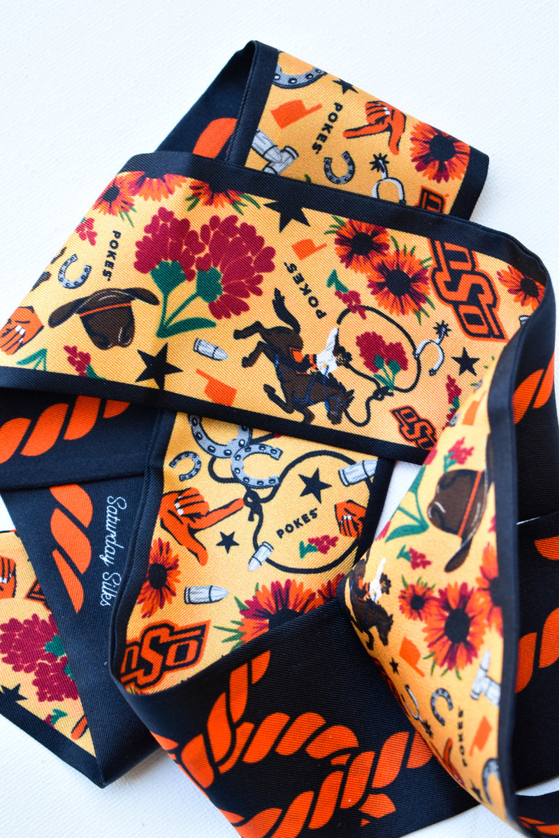 OSU Cowboys Twilly Scarf Saturday Silks osu-cowboys-twilly-scarf-saturday-silks