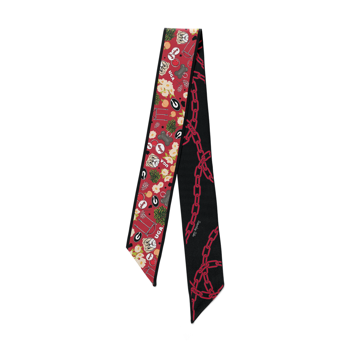 Georgia Bulldogs Skinny Scarf – Saturday Silks