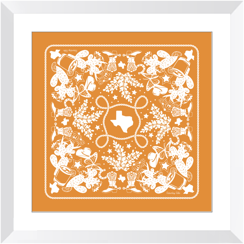 Texas Sun Framed Print Bandana Art - Indian Paintbrush