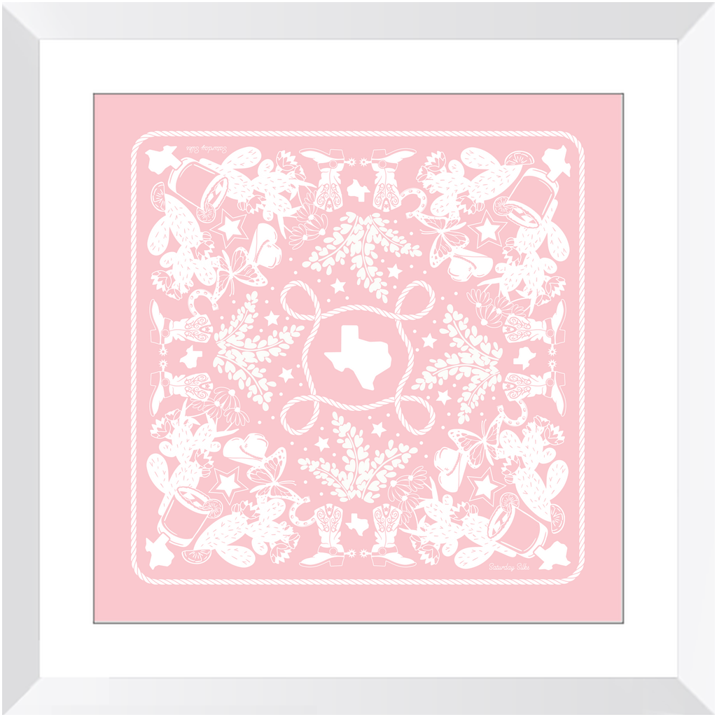 Texas Sun Framed Print Bandana Art - Pink Lady