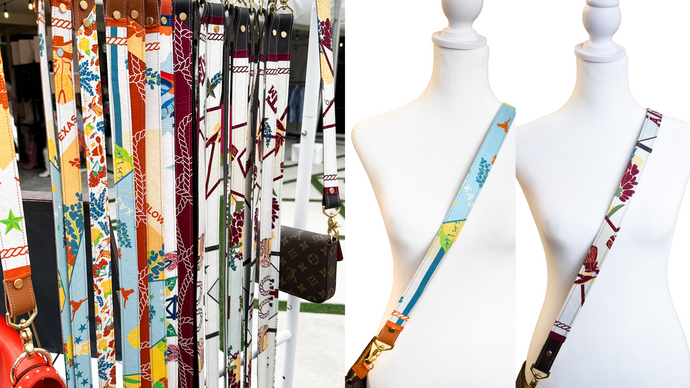 Luxury Handmade Silk and Leather Purse Straps by Ann-Marie Bandouliers