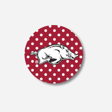 Load image into Gallery viewer, University of Arkansas Polka Dot Button
