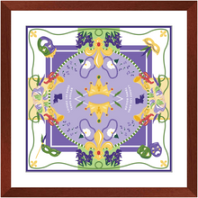 Load image into Gallery viewer, Mardi Gras Framed Print Scarf Art
