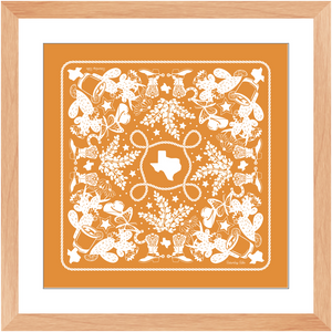 Texas Sun Framed Print Bandana Art - Indian Paintbrush