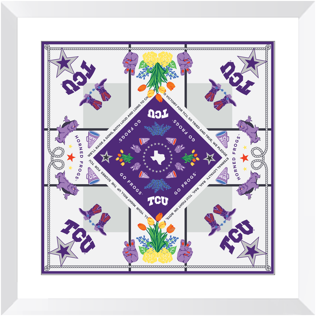 TCU Horned Frogs Framed Print Scarf Art