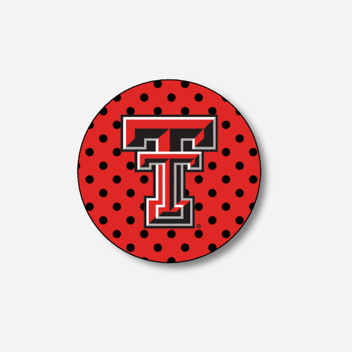Texas Tech Polka Dot Button