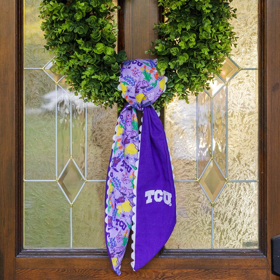 TCU Horned Frogs Cotton Wreath Scarf