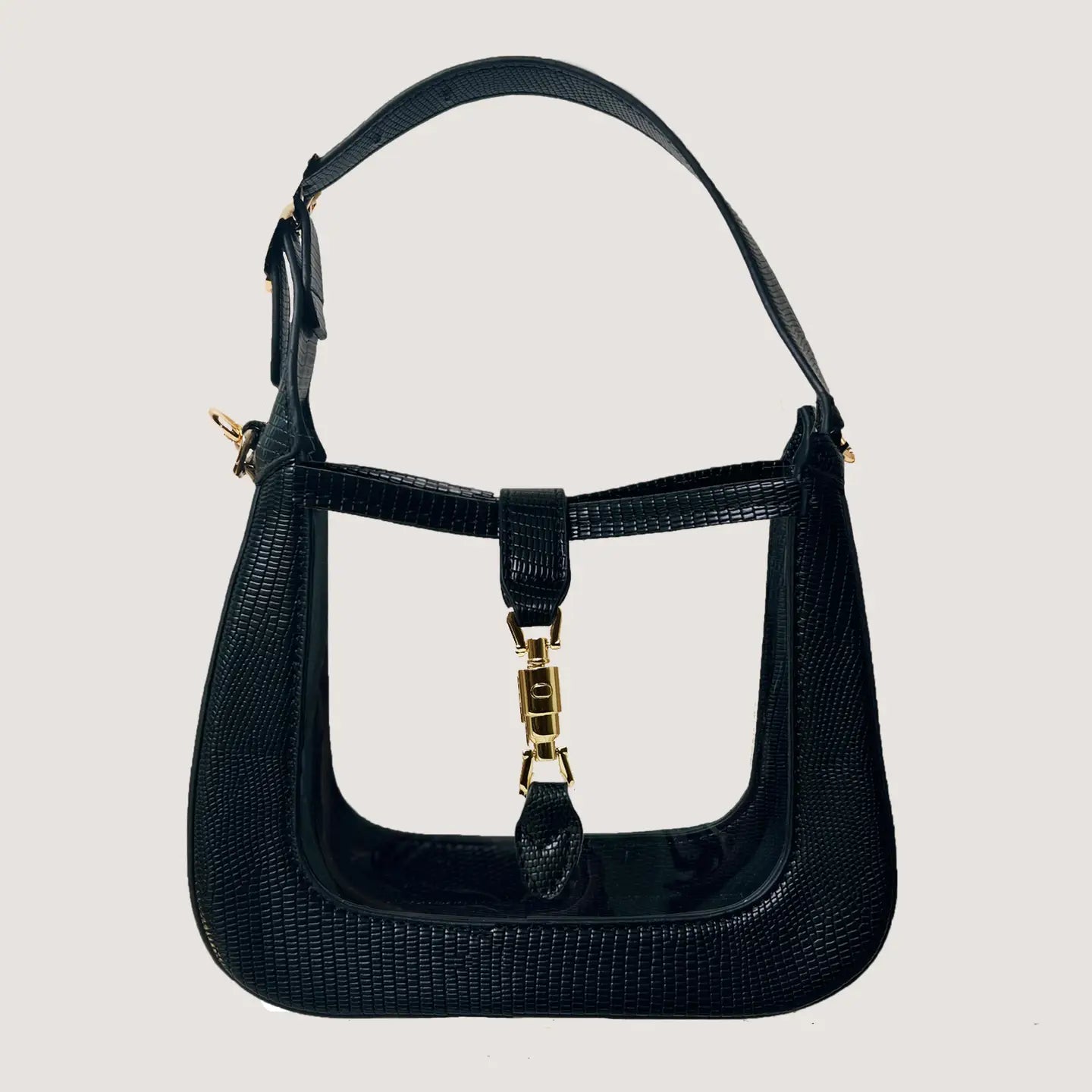Paige Piston Lock Clear Crossbody Bag