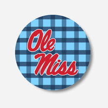 Load image into Gallery viewer, Ole Miss Gingham Gameday Button
