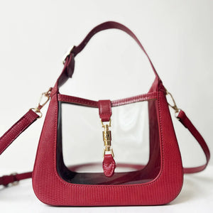 Paige Piston Lock Clear Crossbody Bag