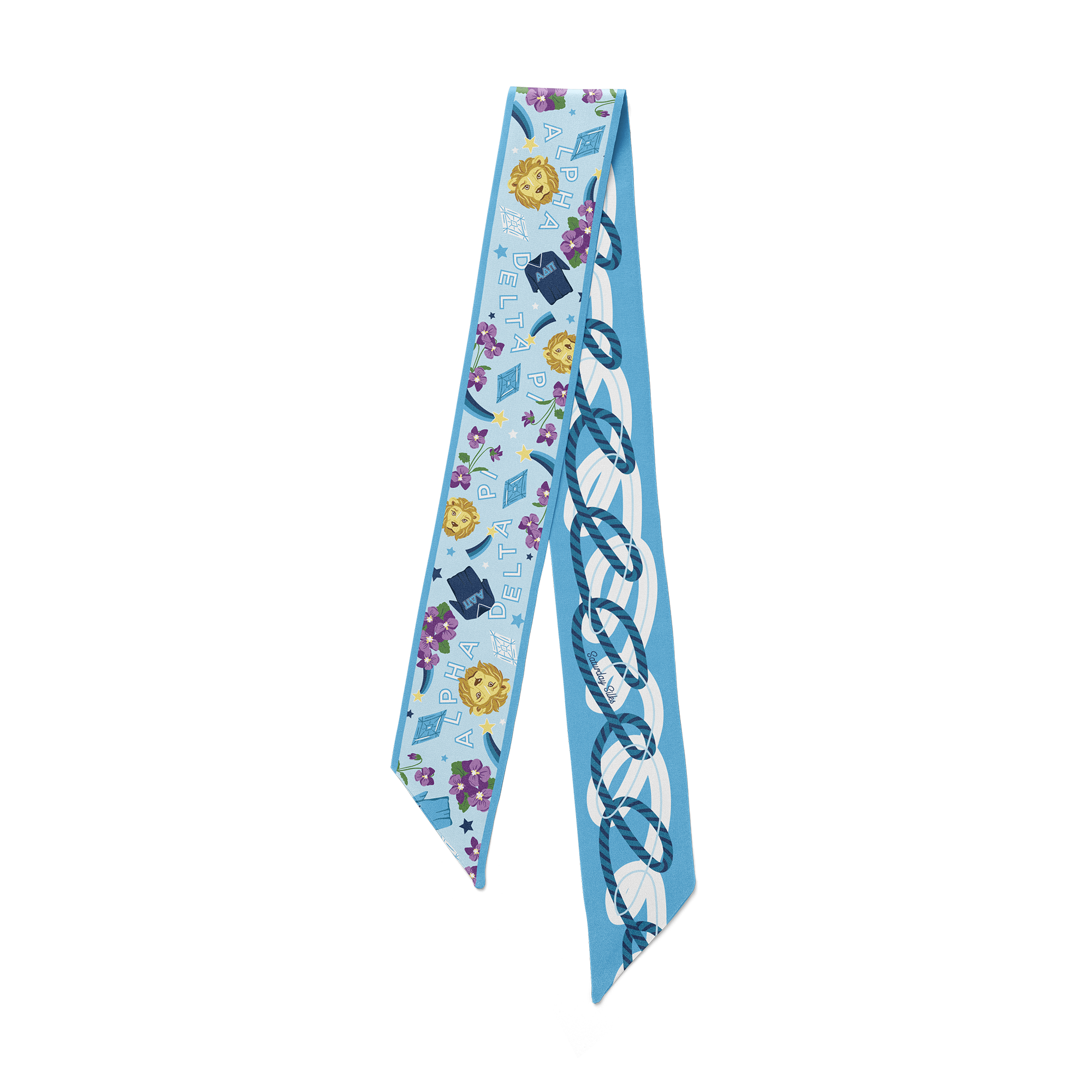 Alpha Delta Pi Skinny Scarf – Saturday Silks