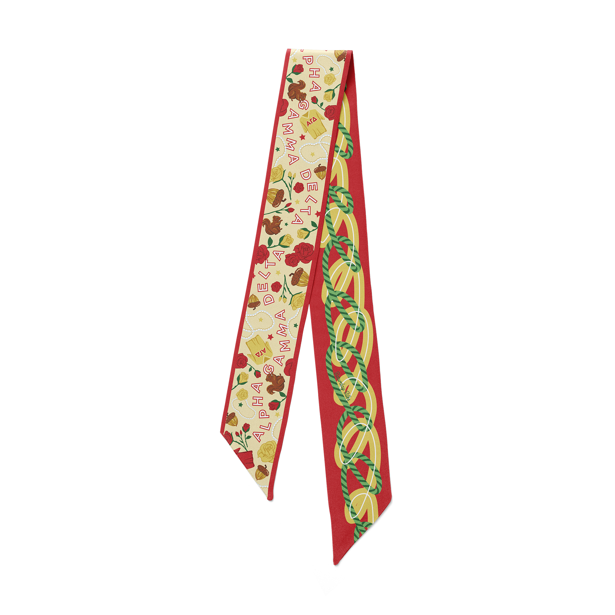 Alpha Gamma Delta Skinny Scarf – Saturday Silks
