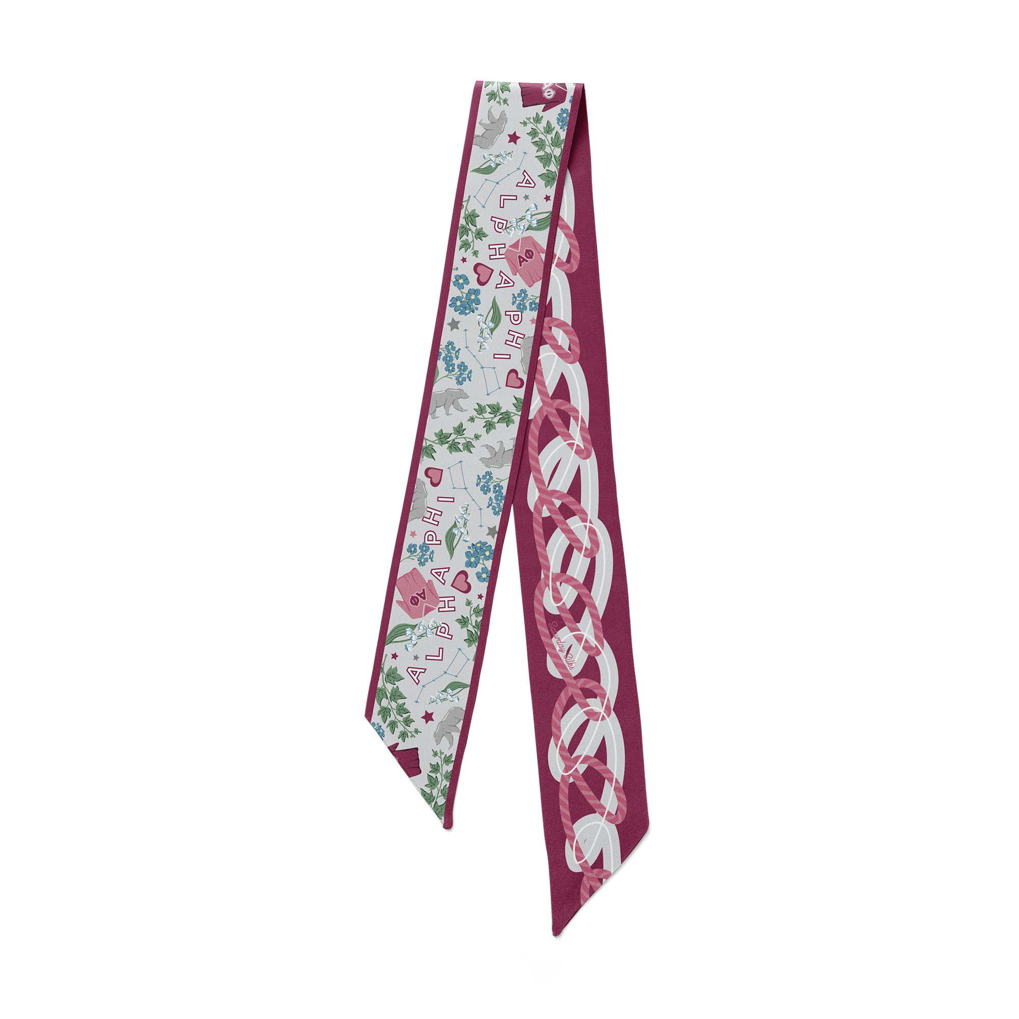 Alpha Phi Skinny Scarf – Saturday Silks