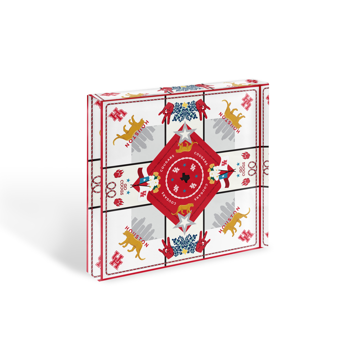 Houston Cougars Acrylic Block Scarf Art