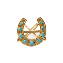 Load image into Gallery viewer, Just My Luck Turquoise Saturday Scarf™ Ring
