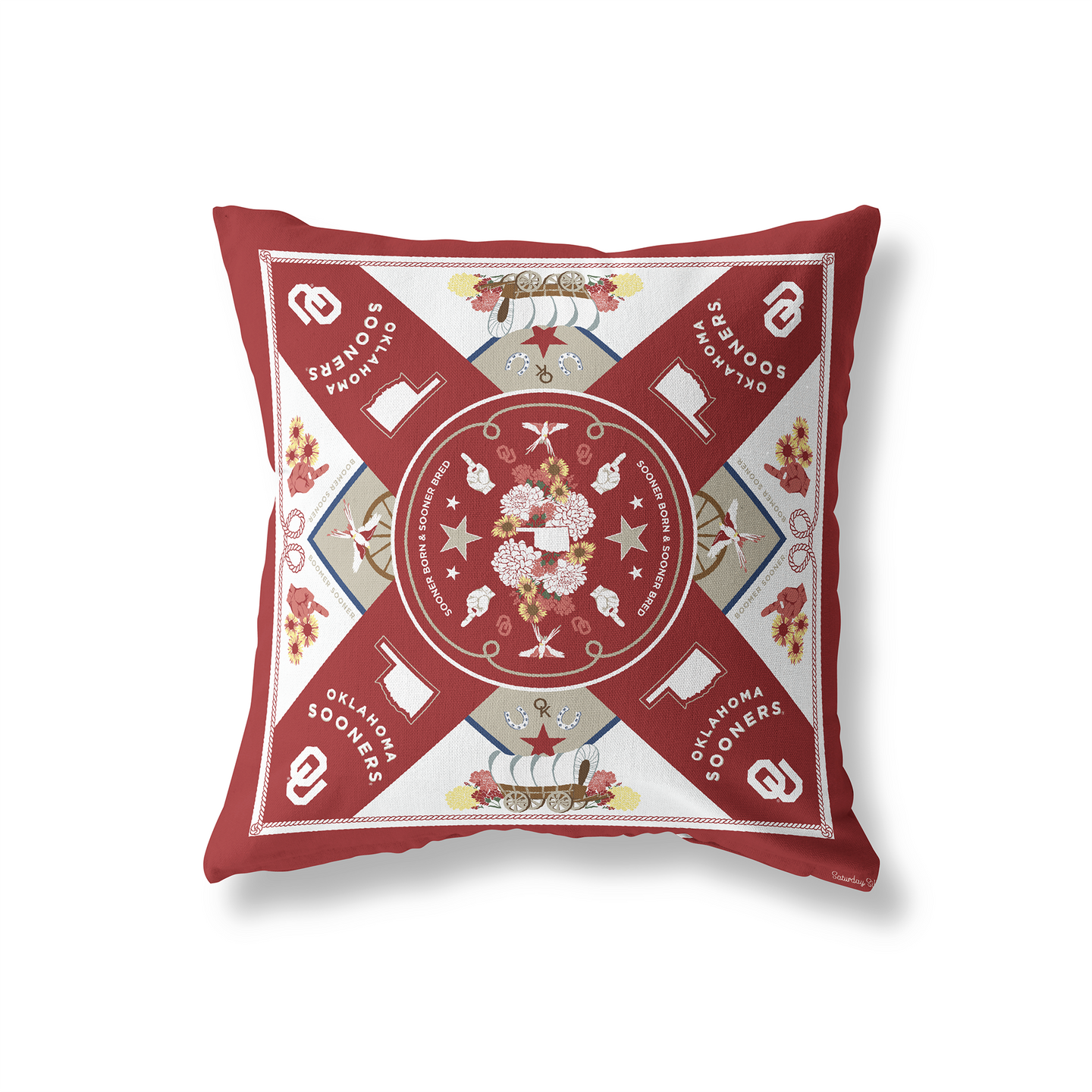Oklahoma Sooners Cotton Pillow Cover