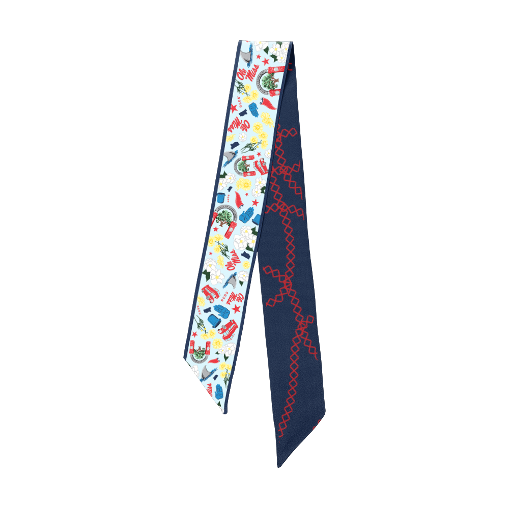 Ole Miss Rebels Skinny Scarf – Saturday Silks