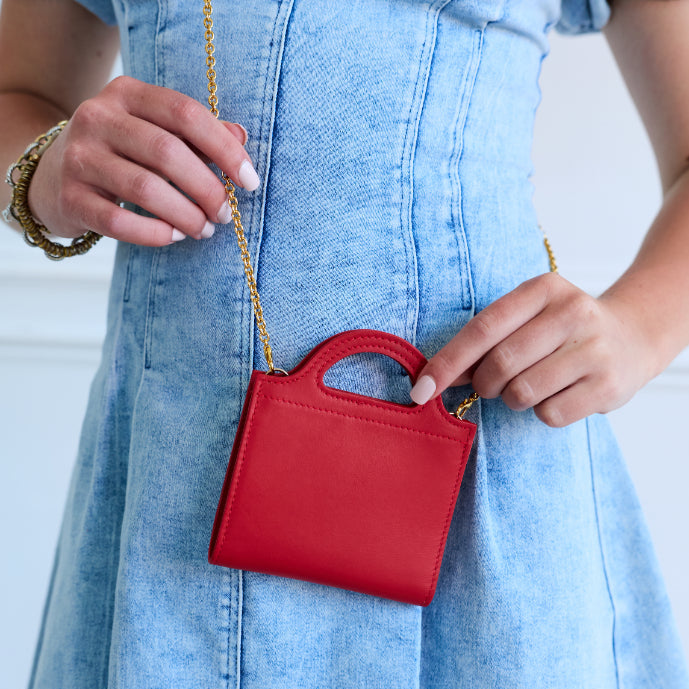 Fan-Fold Leather Crossbody Wallet