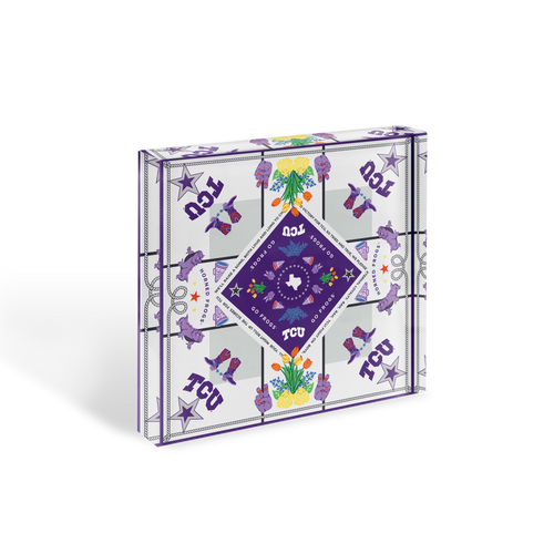 TCU Horned Frogs Acrylic Block Scarf Art
