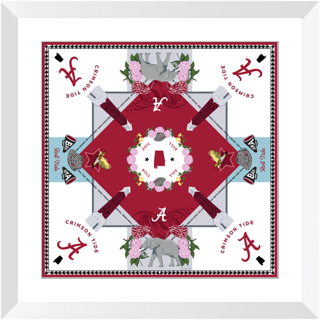 Alabama Crimson Tide Framed Print Scarf Art