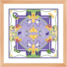 Load image into Gallery viewer, Mardi Gras Framed Print Scarf Art
