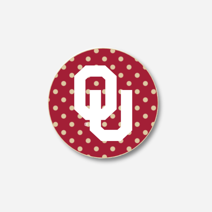 University of Oklahoma Polka Dot Button
