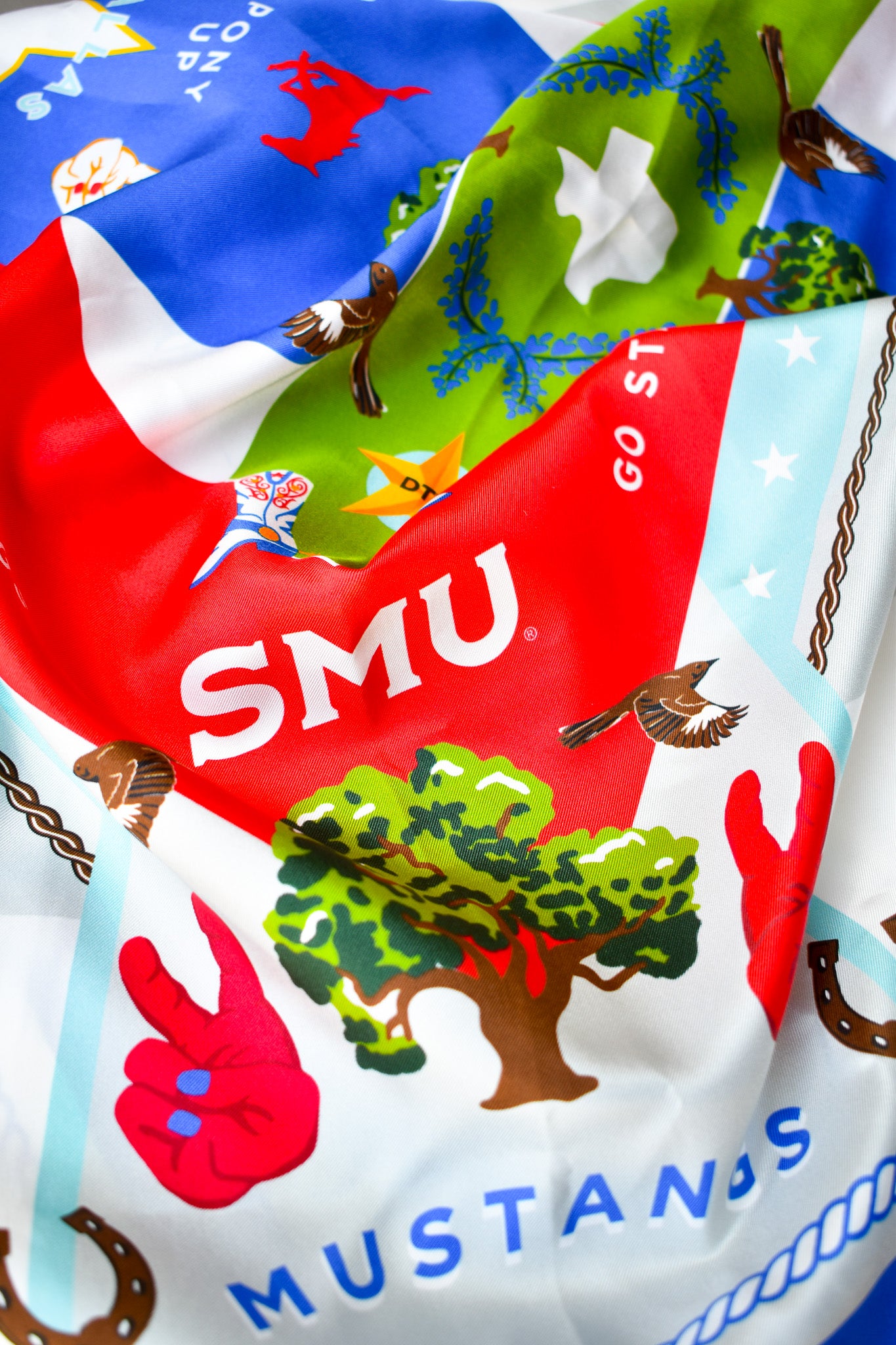 SMU Mustangs Twilly Scarf – Saturday Silks